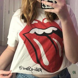 Brandy Melville The Rolling Stones Crop Top